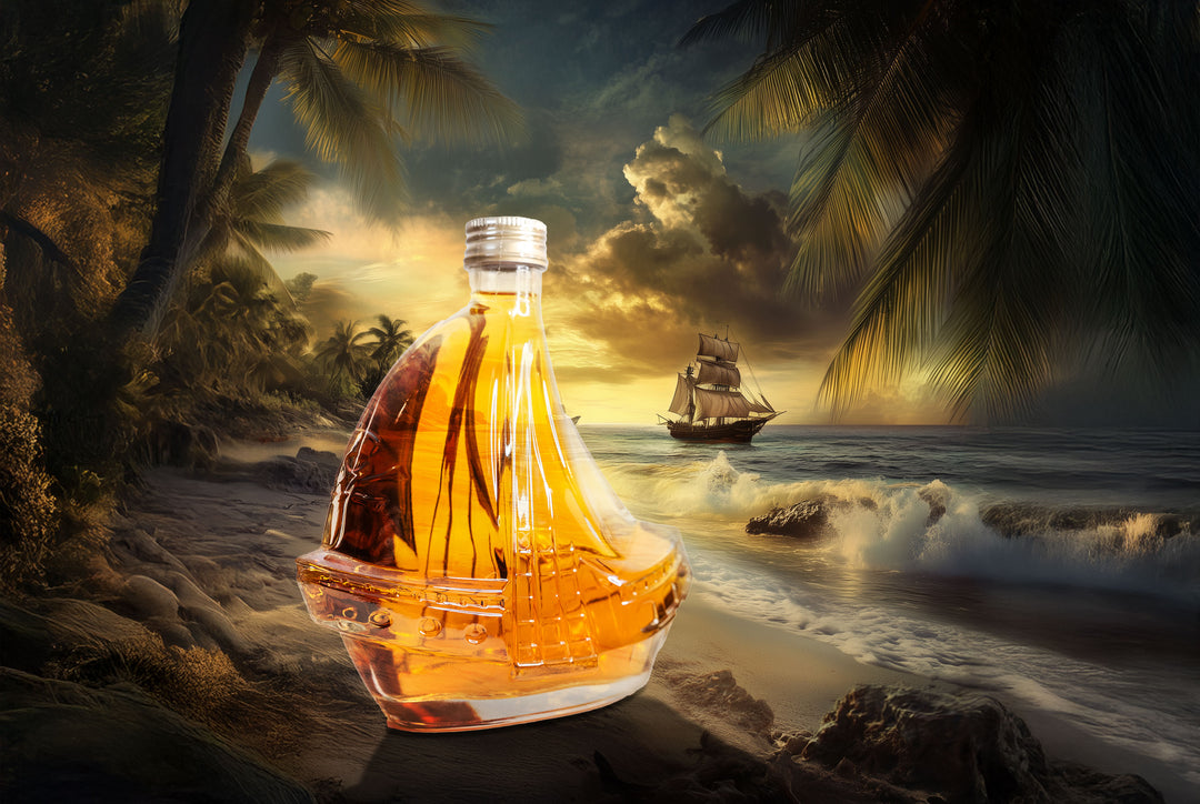 Golden Mutiny Flavored Rum – Panama-Rum, gereift in Jamaika-Fässern, in der dekorativen Schiffsflasche. 40 % Vol., 500 ml Flasche von Universe Spirits
